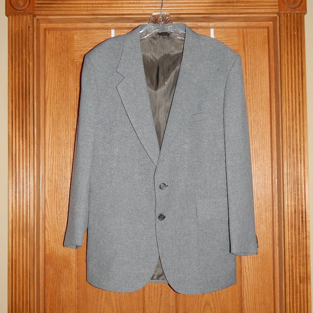 Vintage 1970s Mens Levis Action Gray Suit Jacket Sport Coat Size 44 Disco Mod